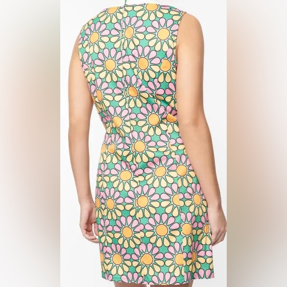 Smak Parlour Green & Pink Mod Daisy Mini Dress | 60s Style | NWT | Medium - Picture 2 of 5